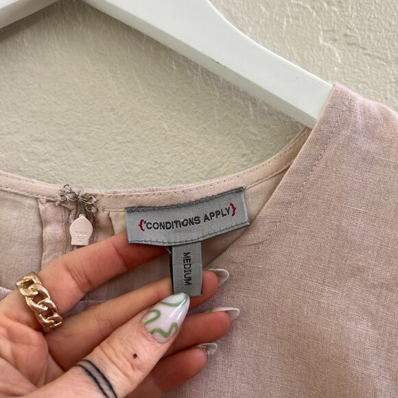 Anthropologie Conditions Apply Sleeveless Palm Print Shift Dress - Picture 6 of 6